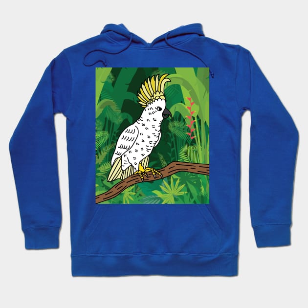 Colorful Cockatoo Bird Parrot Hoodie by flofin